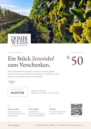 Wertgutschein von Dombi-Weiss (Muster)